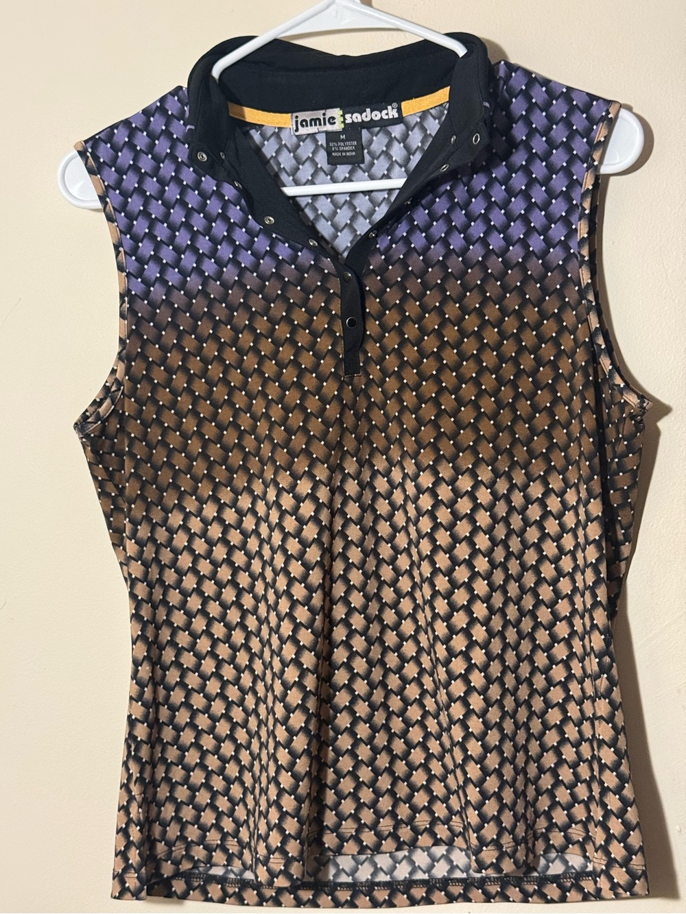 jamie sadock Purple and Brown Gradient Sleeveless Polo